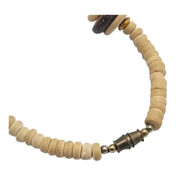 African Vintage Tribal BOHO Wood Animal Beaded Necklace Lion Elephant Cheetah - Picture 5 of 5